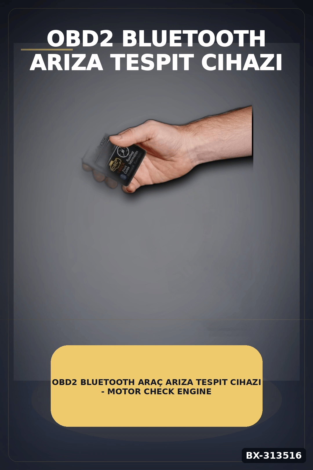 OBD2 Bluetooth Araç Arıza Tespit Cihazı - Motor Check Engine Okuyucu ve Sıfırlama BX-313516