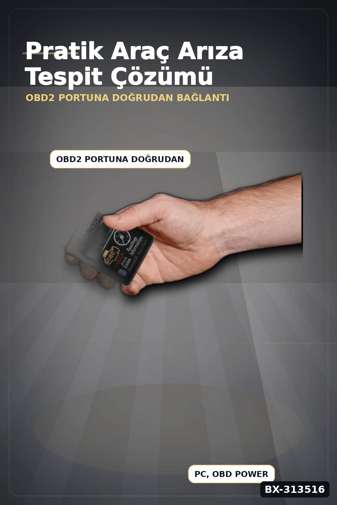OBD2 Bluetooth Araç Arıza Tespit Cihazı - Motor Check Engine Okuyucu ve Sıfırlama BX-313516