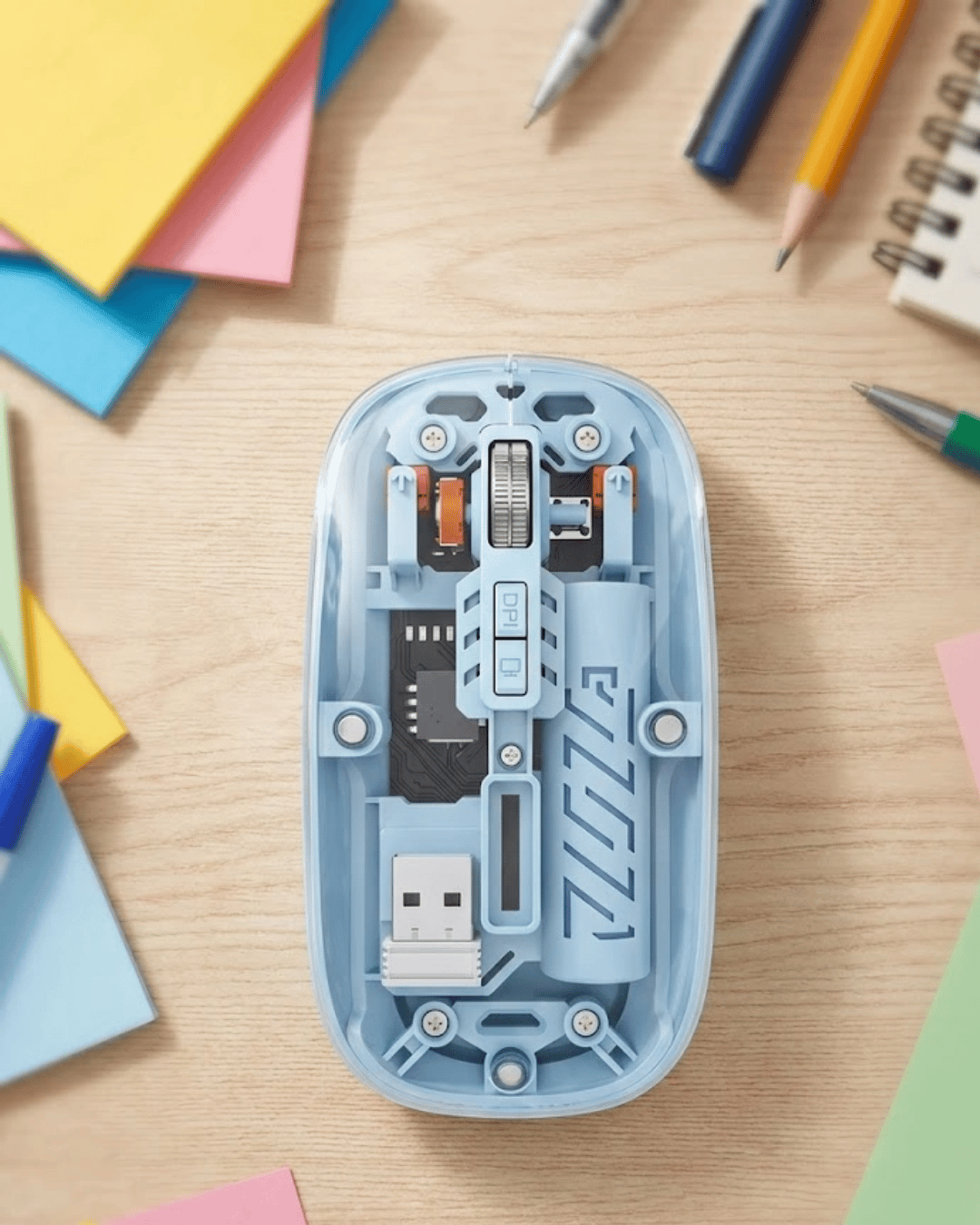 Ofis ve Günlük Kullanım İçin Mavi Bluetooth Kablosuz Mouse