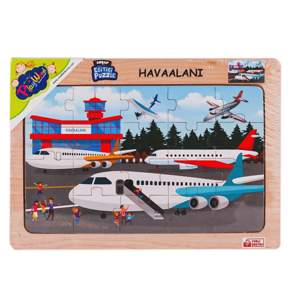 ONY-233-234-235-236 Ahşap Eğitici Puzzle Havaalanı - 1 Adet Stokta Olan Gönderilir