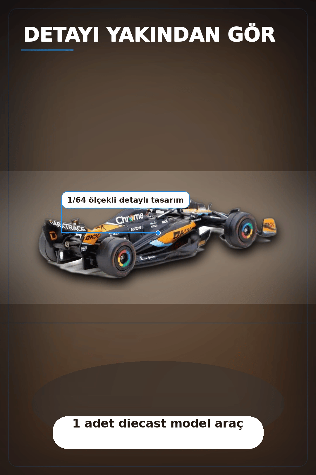 Oscar Piastri 1/64 McLaren MCL60 Diecast Model Araba - 2023 Avustralya GP, Koleksiyonluk BX-313342