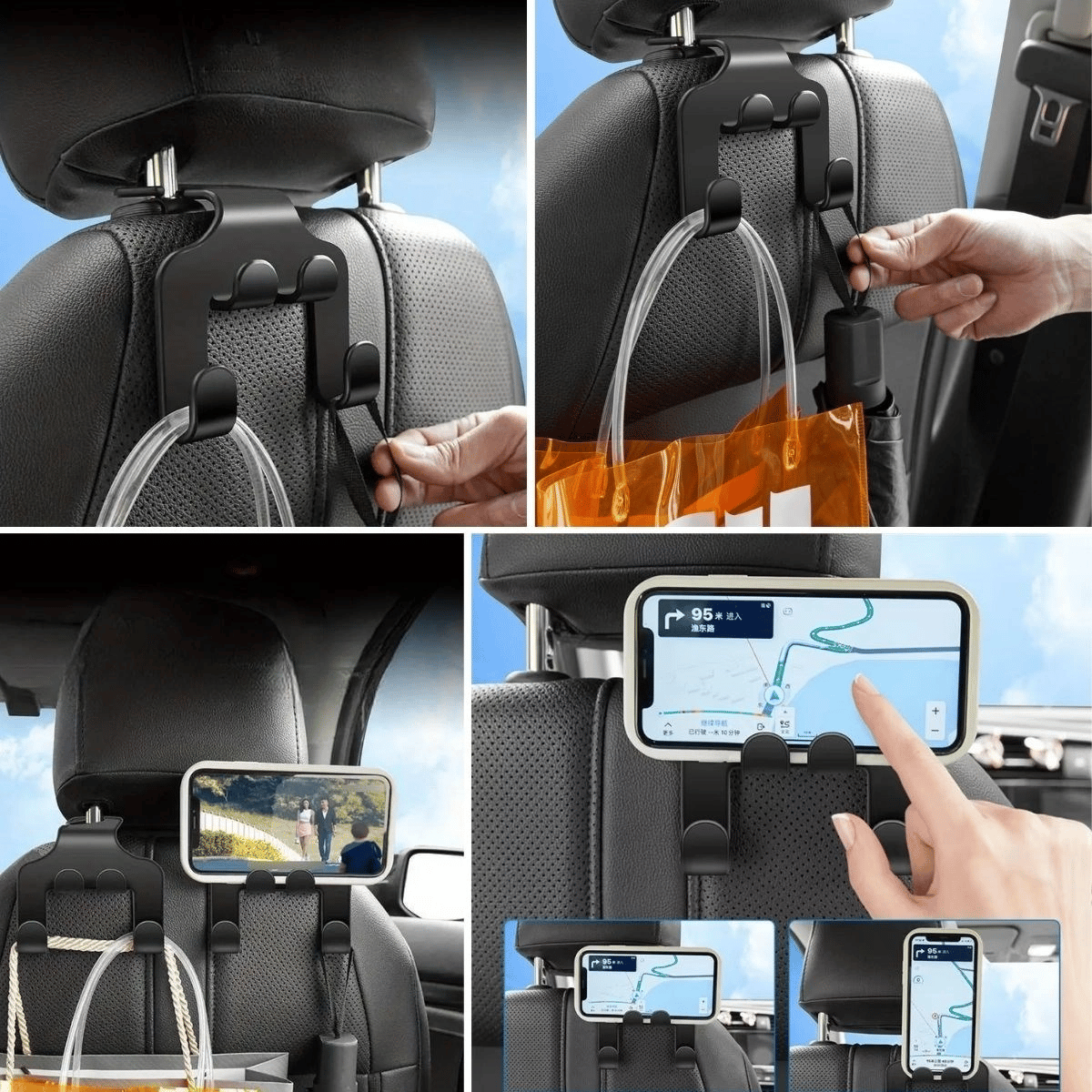 Oto Koltuk Arkası Düzenleyici Organizer Askılıklı Telefon,tablet Tutucu Bx40