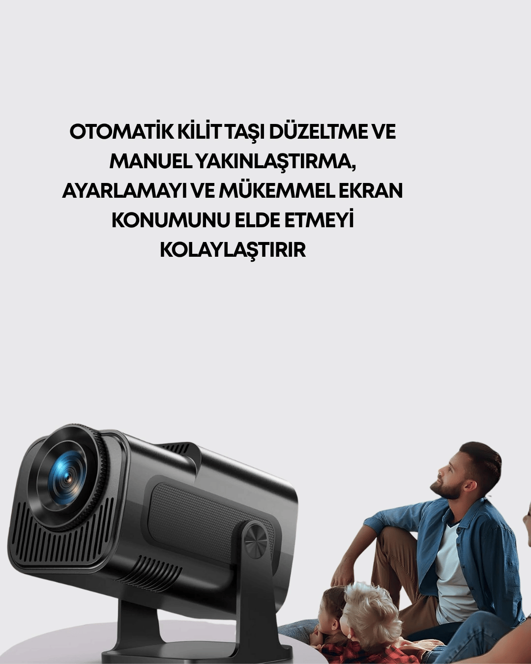 Otomatik Dikey Düzeltmeli ve Manuel Zoom Fonksiyonlu Akıllı Projektör