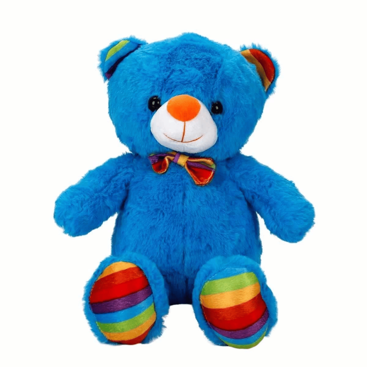 Oturan Kurdeleli Renkli Peluş Ayı 30 cm - Stokta Olan Renk Gönderilir