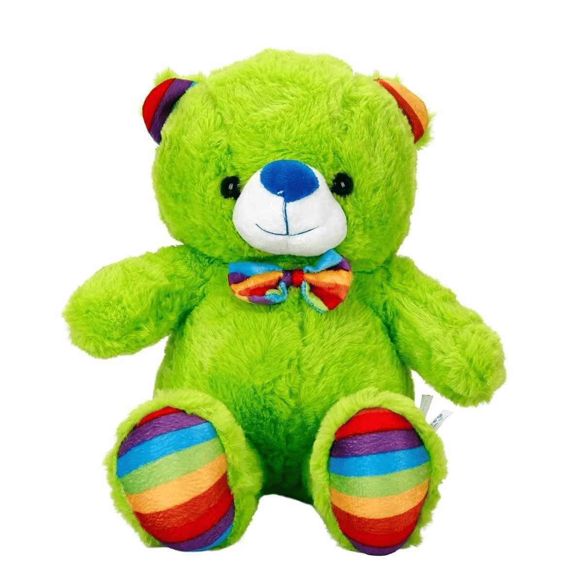 Oturan Kurdeleli Renkli Peluş Ayı 30 cm - Stokta Olan Renk Gönderilir