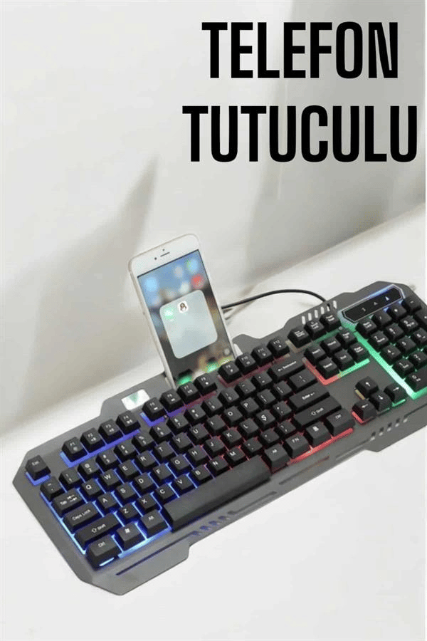 Oyuncu Klavyesi Q Klavye RGB Işıklı Mouse Hediyeli