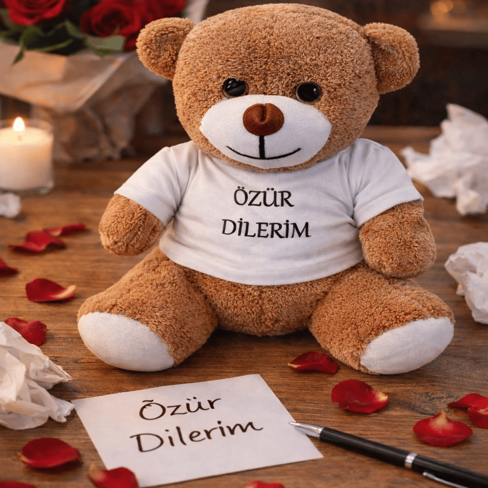 Özür Dilerim Tişörtlü Peluş Ayıcık
