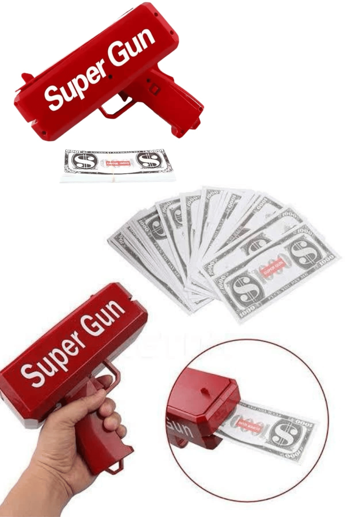 Para Dolar Atma Makinası Super Money Gun Para Saçma Fırlatma Tabancası