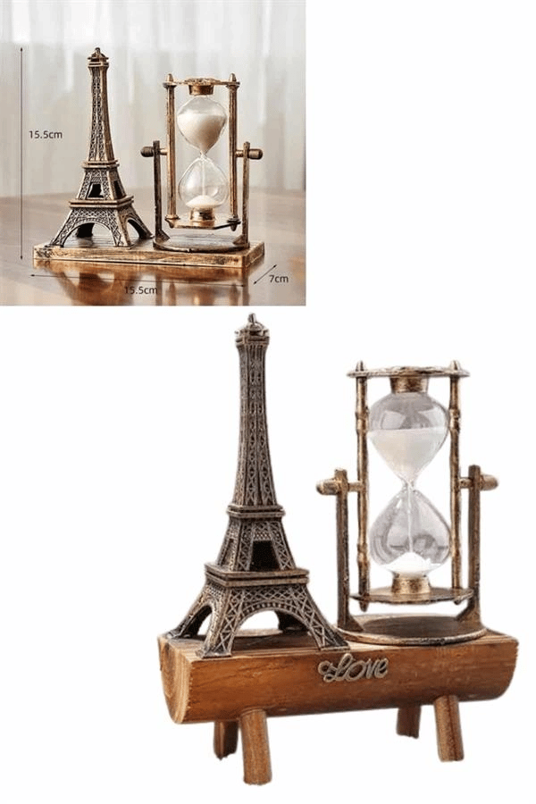 Paris Eyfel Kulesi Hediyelik Eyfel Retro Kum Saati Dekoratif Eşya