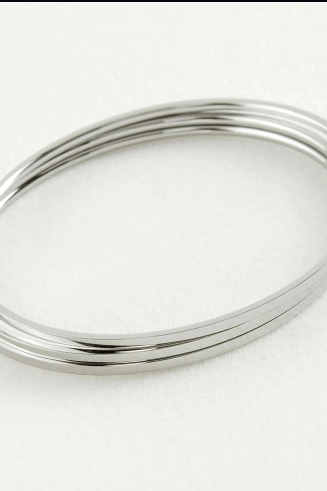 Parlak Cilali 3'lu Celik Bilezik Seti 60 mm Ic Cap 2 mm Kalinlik Ajda Bayan BX-313730