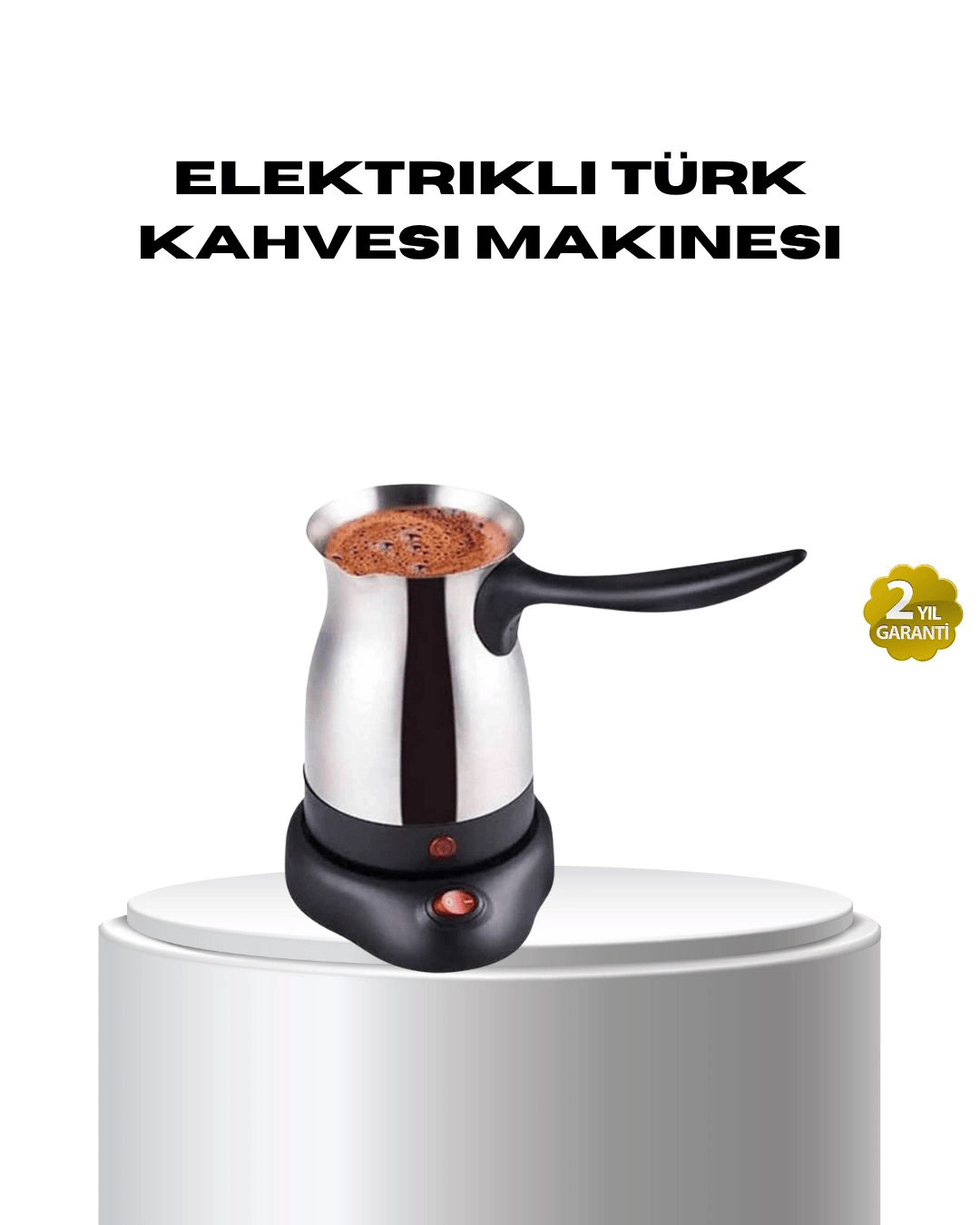 Paslanmaz Çelik Elektrikli Cezve 800W 6 Fincan Kapasiteli