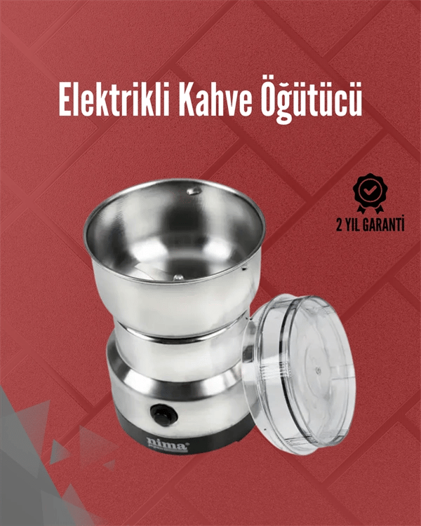 Paslanmaz Çelik Elektrikli Kahve Değirmeni | Sessiz, Hızlı, Çok Amaçlı Öğütücü (200W)