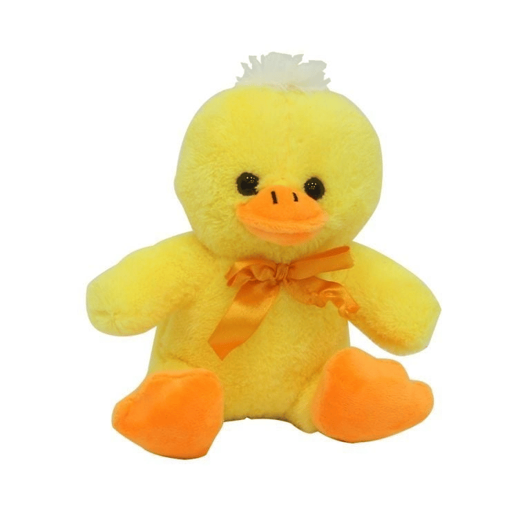 Peluş Oturan Ördek Kurdelalı 20 Cm