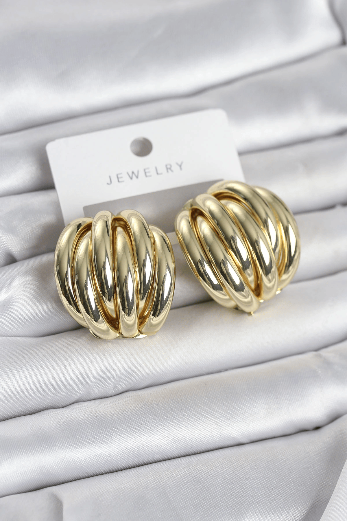 Pirinç Gold Renk Vintage Kadın Küpe