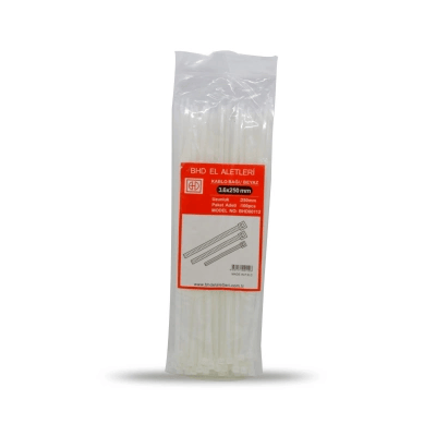 Plastik Çırt Kelepçe 100 Parça Beyaz 3.6x250mm Bx40