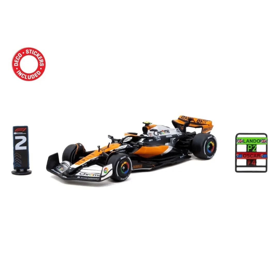 Podyum Detaylı 1/64 Ölçek McLaren MCL60 Lando Norris 2023 British GP Model Araba BX-313334