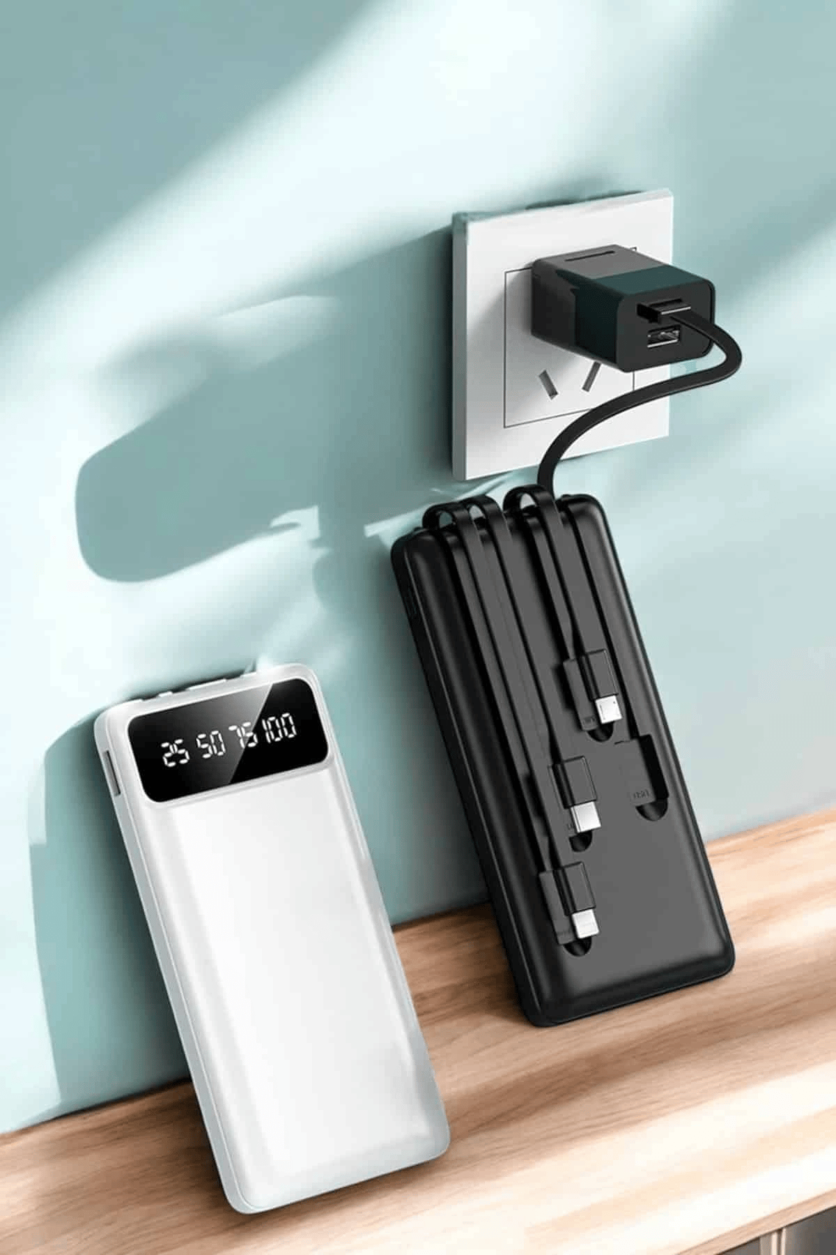 Powerbank 20.000 Mah Dijital Göstergeli LCD Ekran Uzun Pil Ömrü