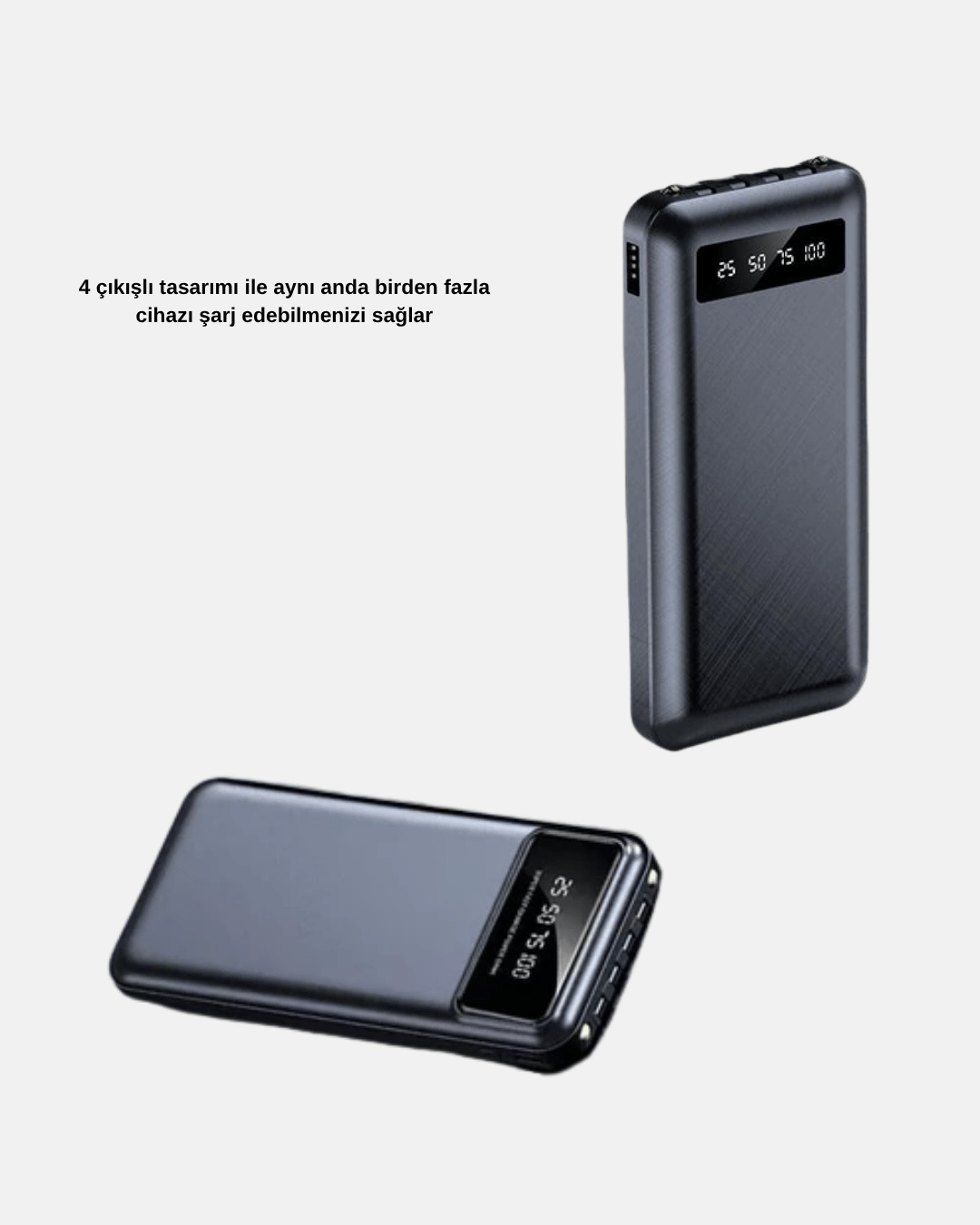 Powerbank 20000 mAh 4 Çıkışlı Hızlı Şarjlı ve LED Göstergeli