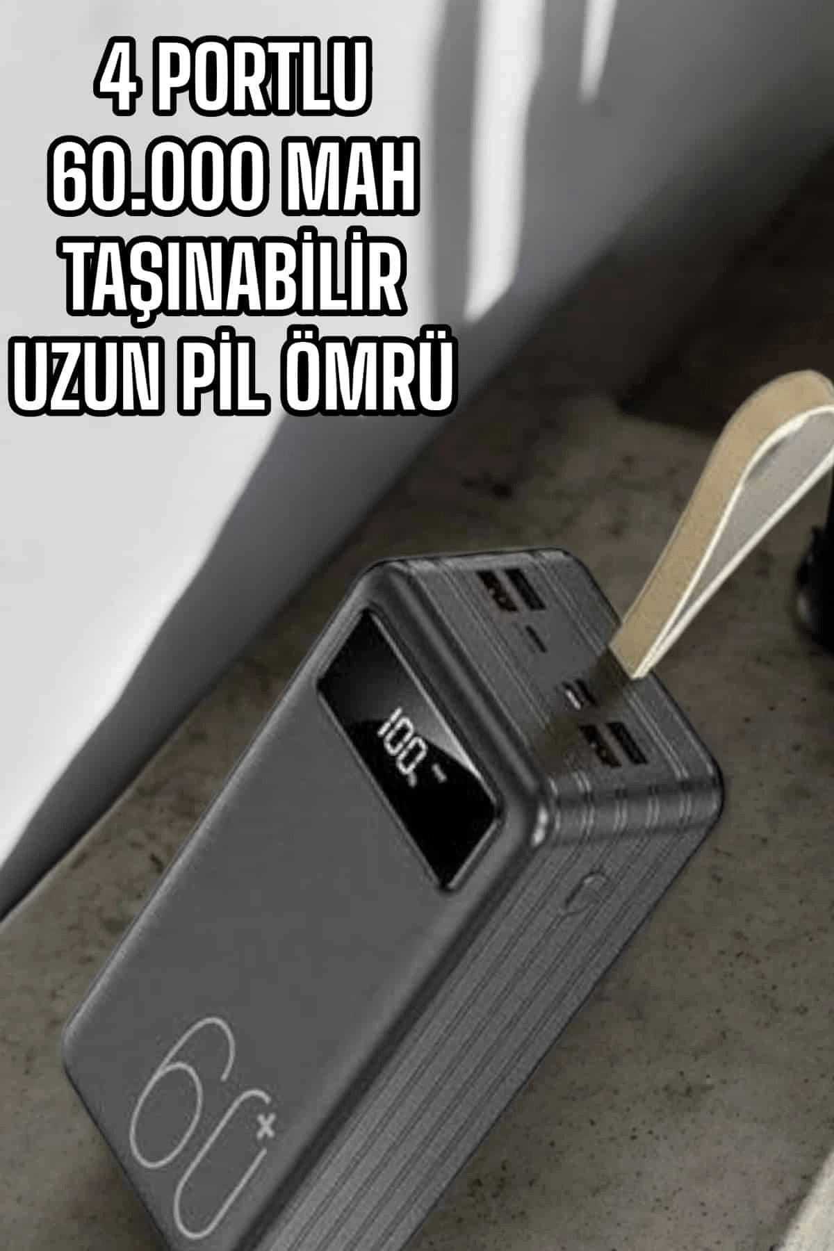 Powerbank 60.000 MAH Dijital Göstergeli 4 Portlu Taşınabilir