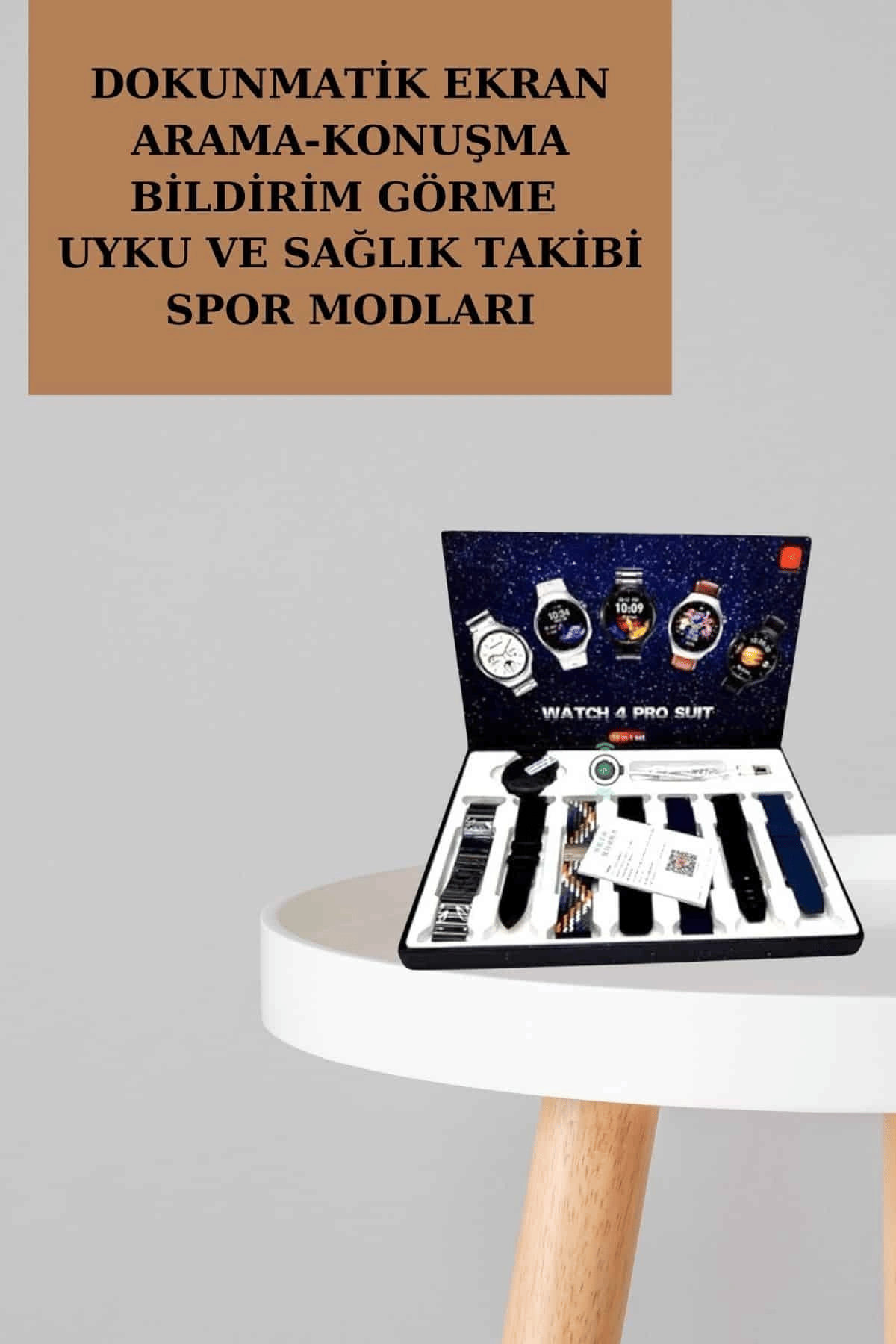 Powerbank Aynalı Bluetooth Kulaklık Ve Akıllı Saat Seti ANC Özelliği Dokunamatik