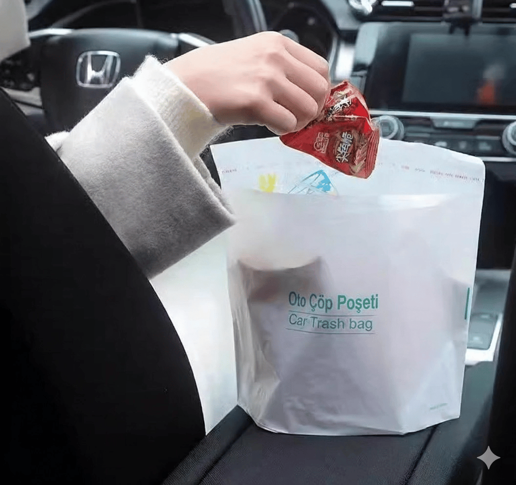 Pratik Su Geçirmez Oto Araba Çöp Poşeti Yapışkanlı 20 Adet