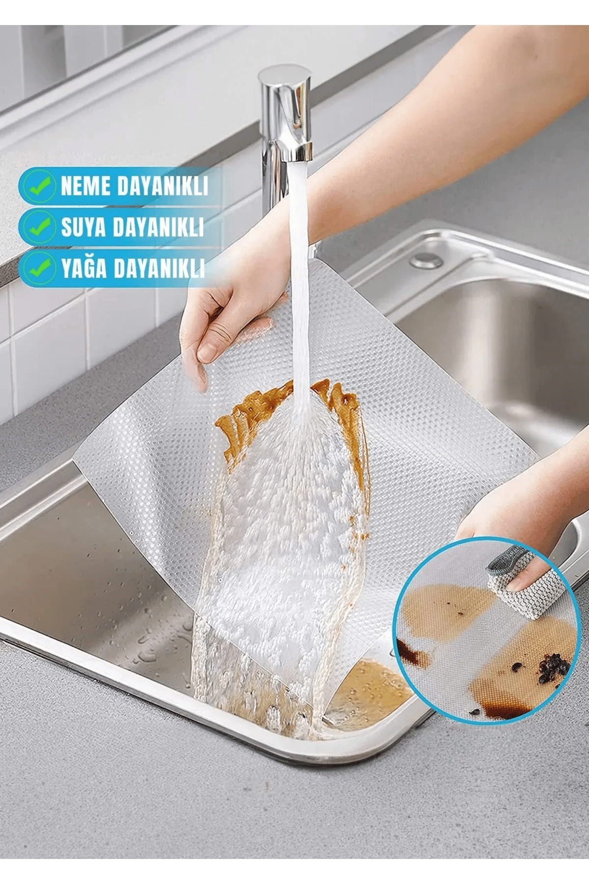 Premium 3 Metre Pıtırcıklı Kaydırmaz Şeffaf Raf Örtüsü Halı Kaydırmaz 45 CmX3M Kalın Kaliteli Folyo