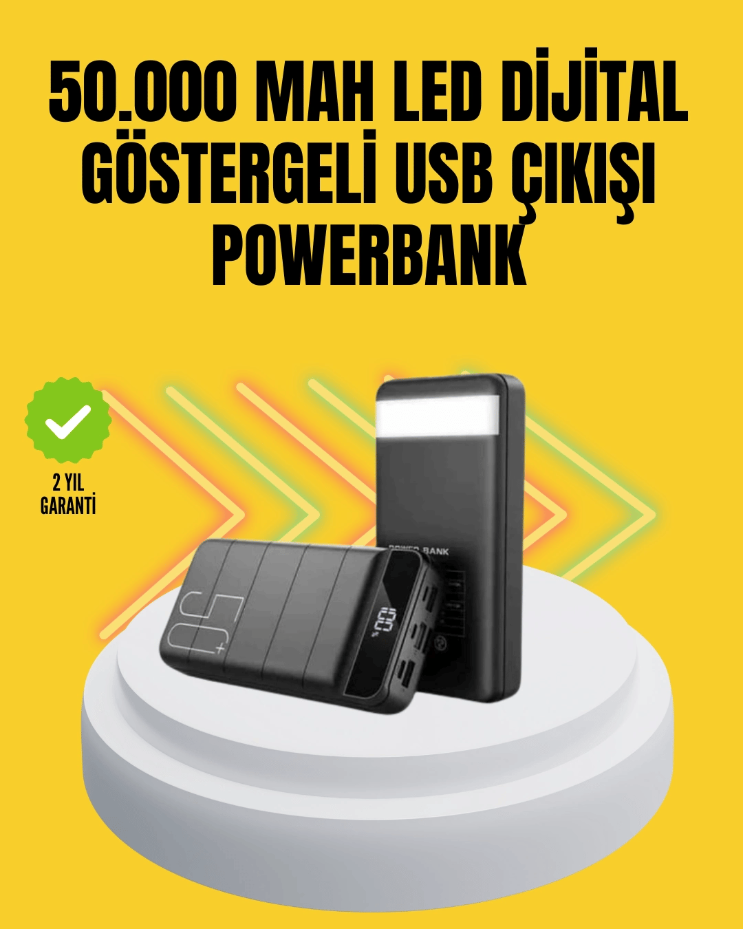 Profesyonel 50.000 mAh Powerbank – Aynı Anda Birden Fazla Cihaz Şarj Eden, Dayanıklı ve Güvenli Taşınabilir Şarj Cihazı