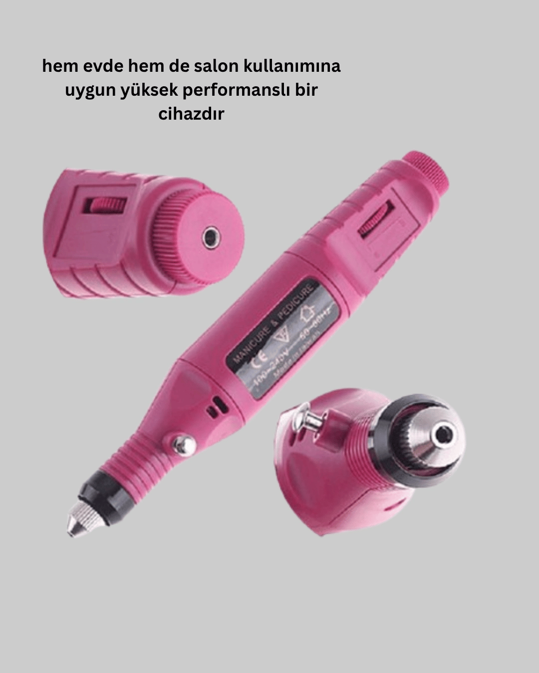 Profesyonel Tırnak Manikür Aleti – Şarjlı, Ayarlanabilir Hız, Düşük Titreşim ve Sessiz Motor Teknolojisi