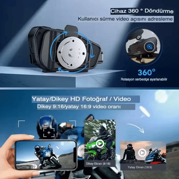 Q28 Kameralı Motosiklet Kask Kulaklığı