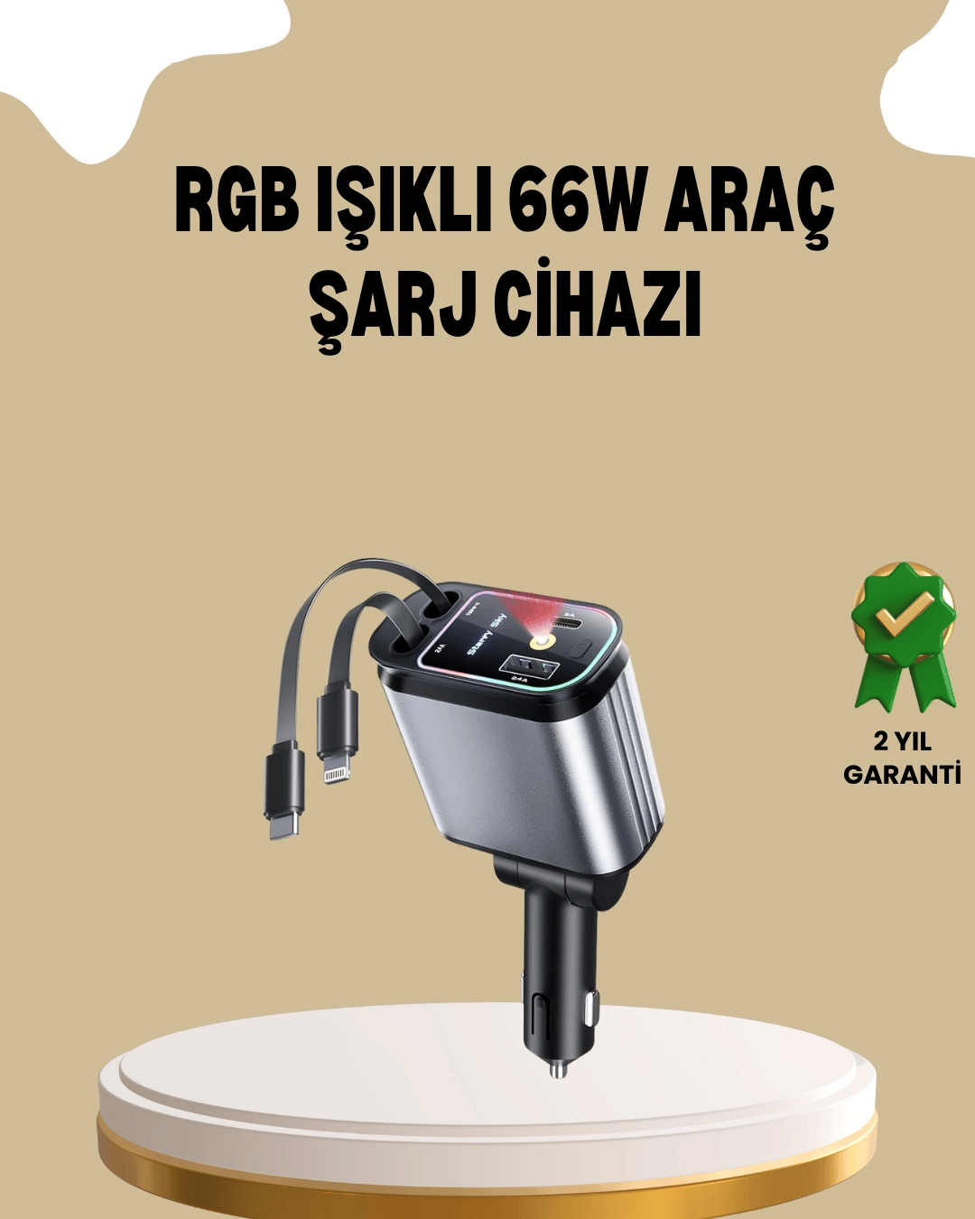 Renault, Peugeot, Citroen, Fiat Araçlar için Hızlı Şarjlı Araç Çakmaklık Adaptörü