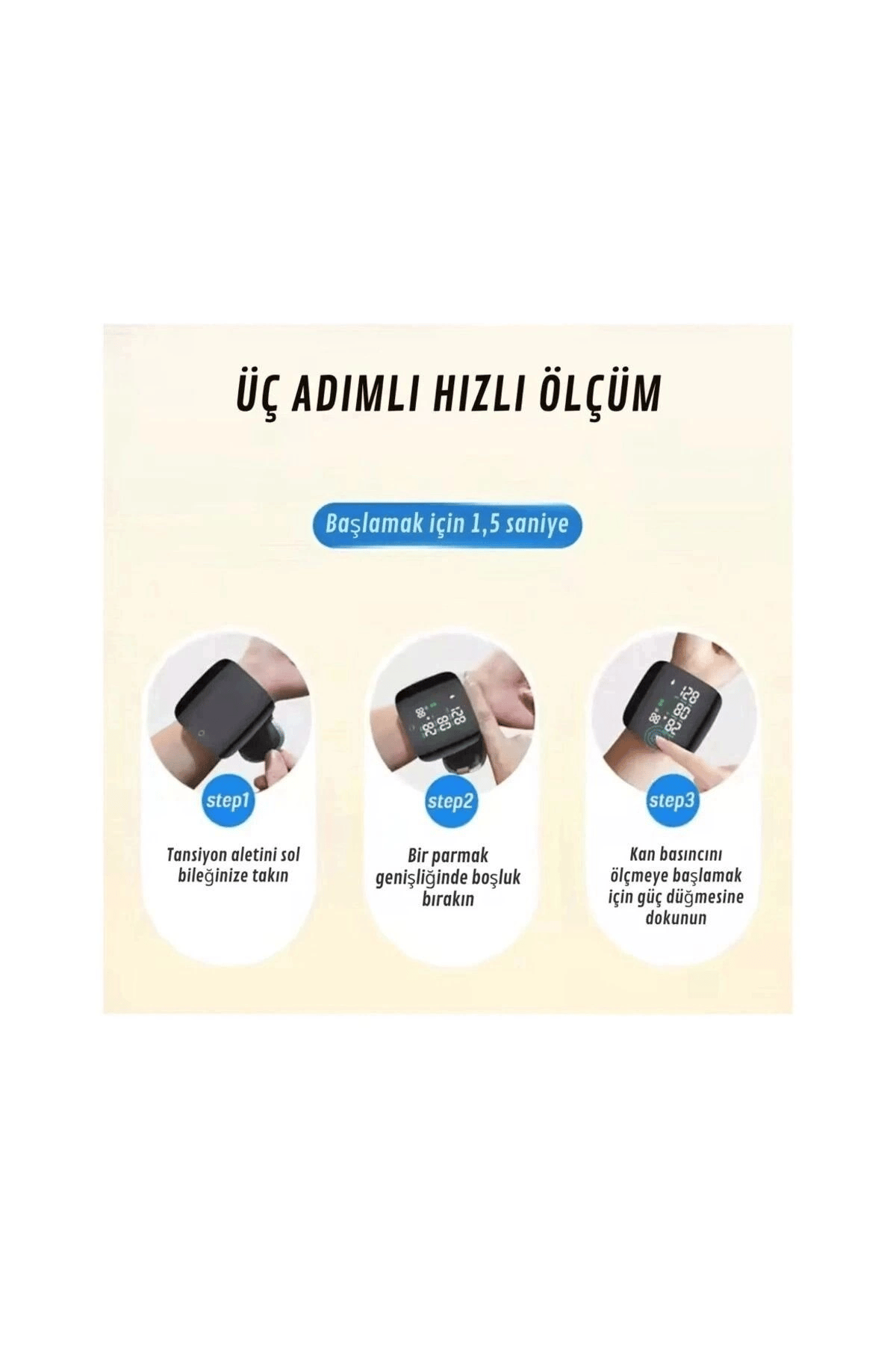 Renkli LCD Ekranlı Bilekten Tansiyon Aleti – Taşınabilir ve Kolay Kullanım Tansiyon Aleti