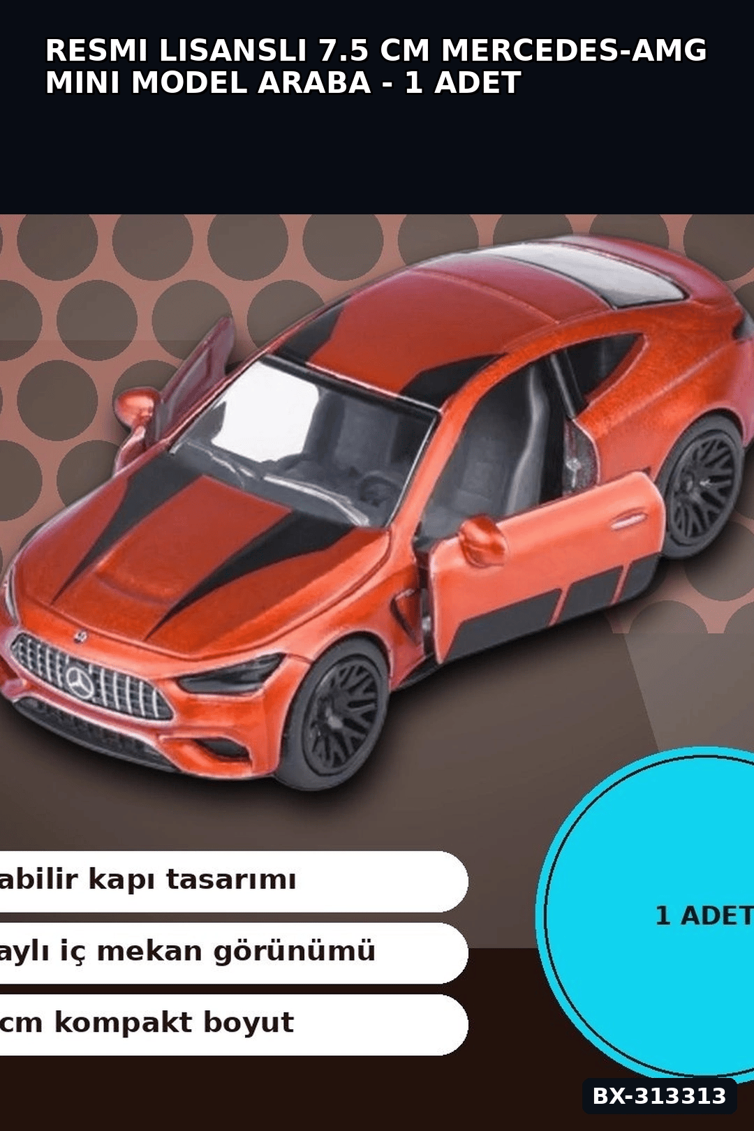 Resmi Lisanslı 7.5 cm Mercedes-AMG Mini Model Araba - 1 Adet, Koleksiyonluk Oyuncak BX-313313