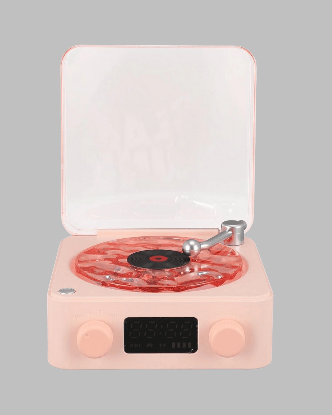 Retro Bluetooth Hoparlör – Yumuşak Gece Lambası ve Saat Göstergeli Yeni Nesil
