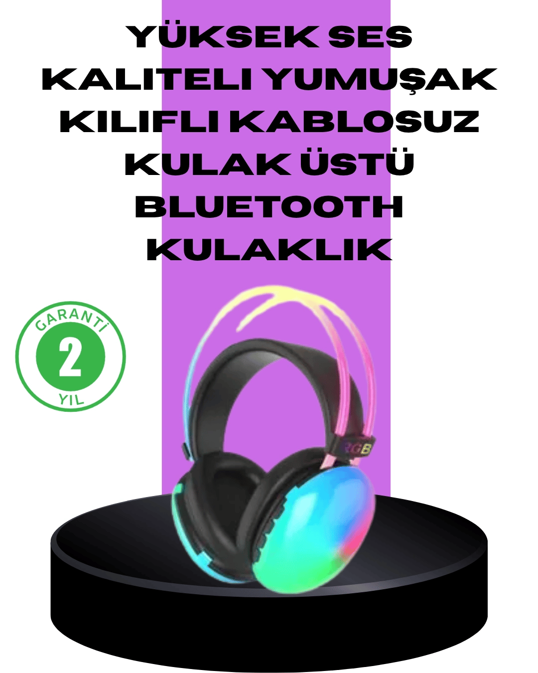 RGB Aydınlatmalı Kablosuz Bluetooth Oyuncu Kulaklığı