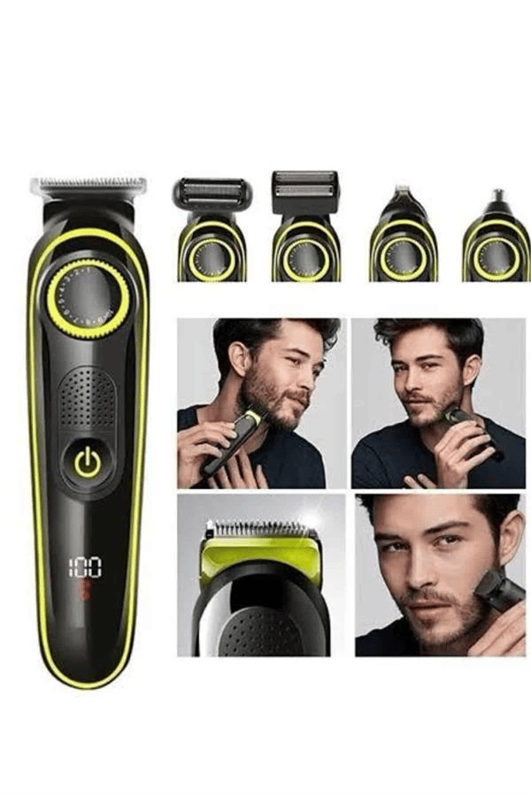 Saç Sakal Vücut Tıraş Makinesi 5in1 Kablosuz Burun Kulak Tıraş Makinesi