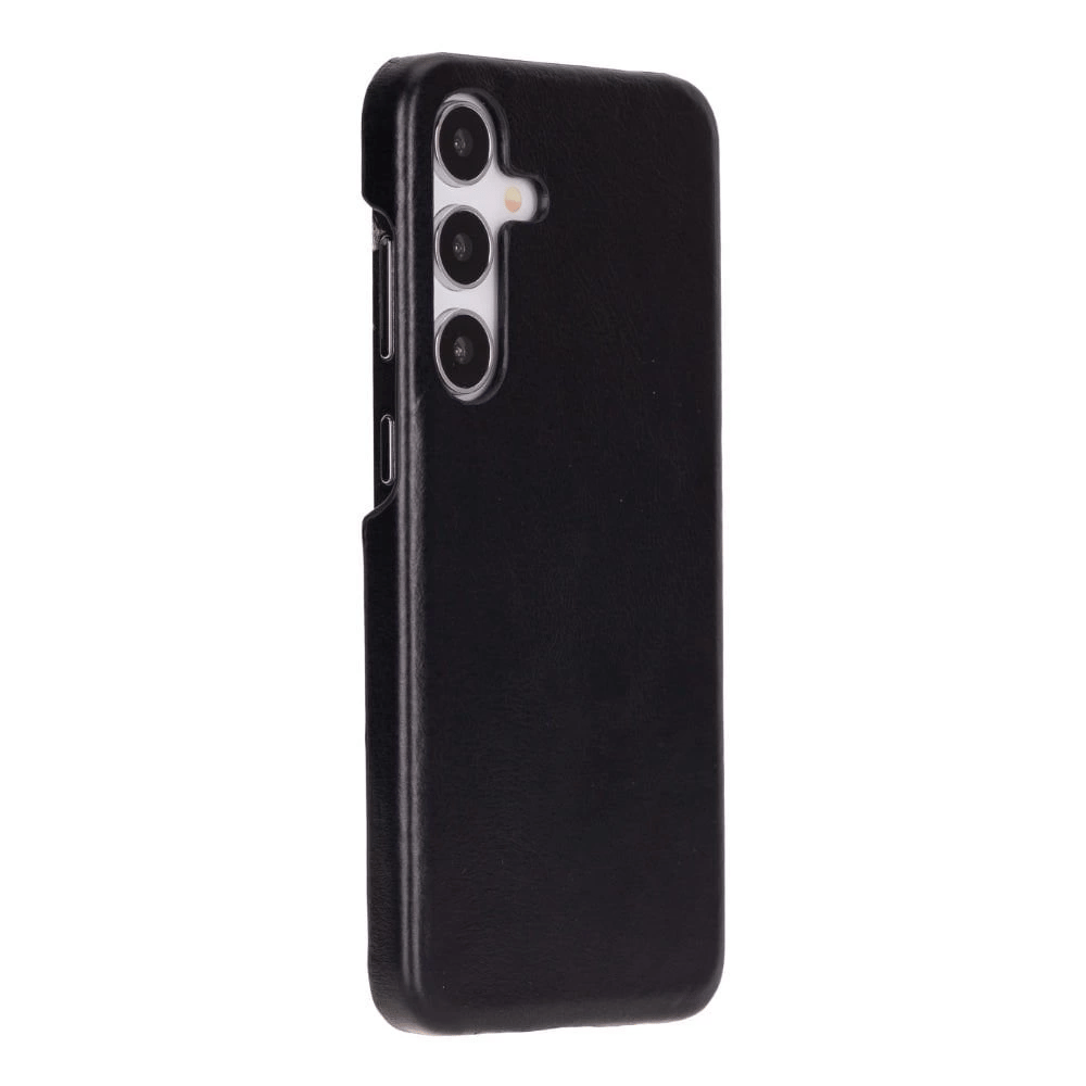 Samsung Galaxy S25 Plus Uyumlu, Hakiki Deri, El Yapımı Arka Kapak, Kömür Siyah