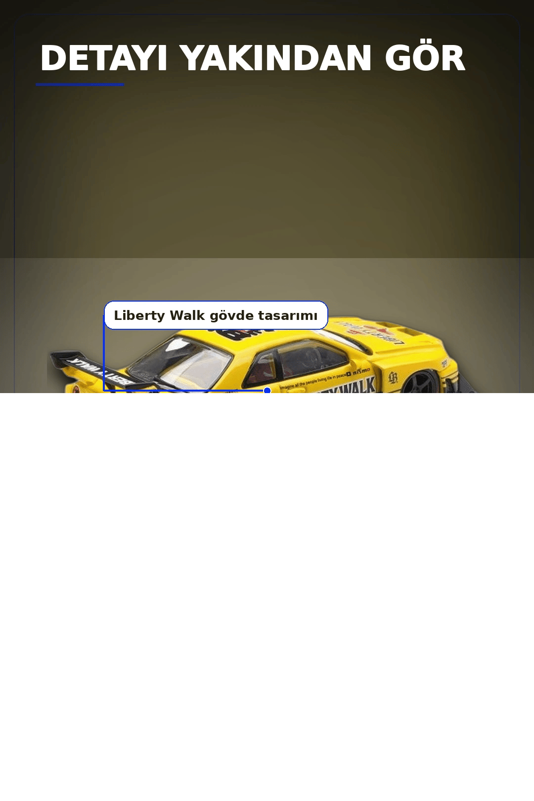 Sarı 1/64 Ölçek LB-ER34 Nissan Skyline Super Silhouette Diecast Model Araba BX-313332