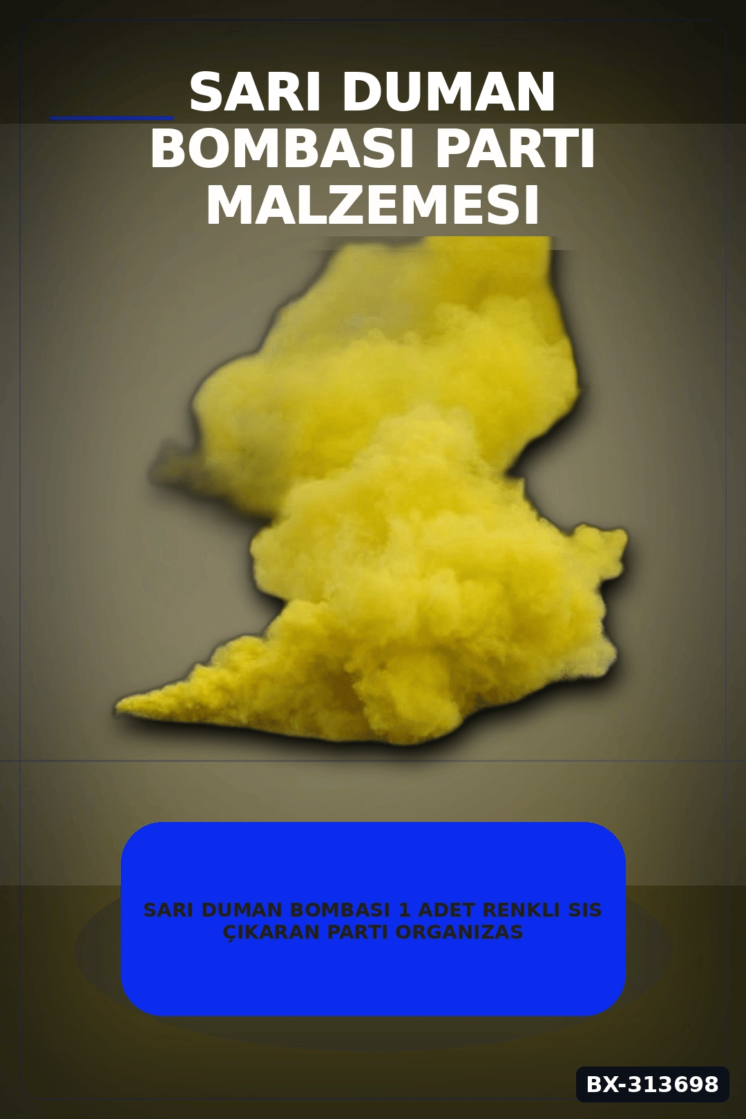 Sarı Duman Bombası 1 Adet Renkli Sis Çıkaran Parti Organizasyon Malzemesi BX-313698