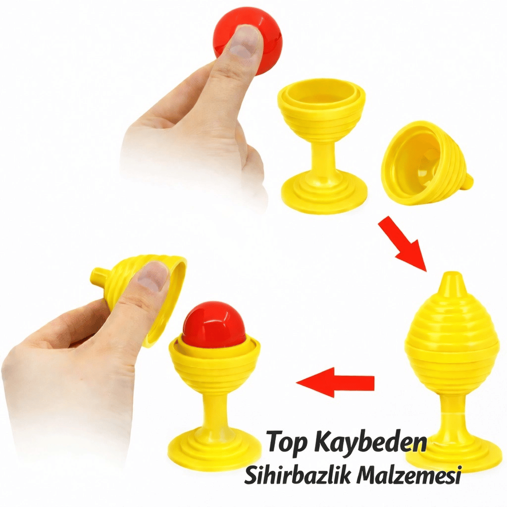 Sarı Renk Sihirli Kupa Top Kaybetme Oyunu 7 Cm Bx40
