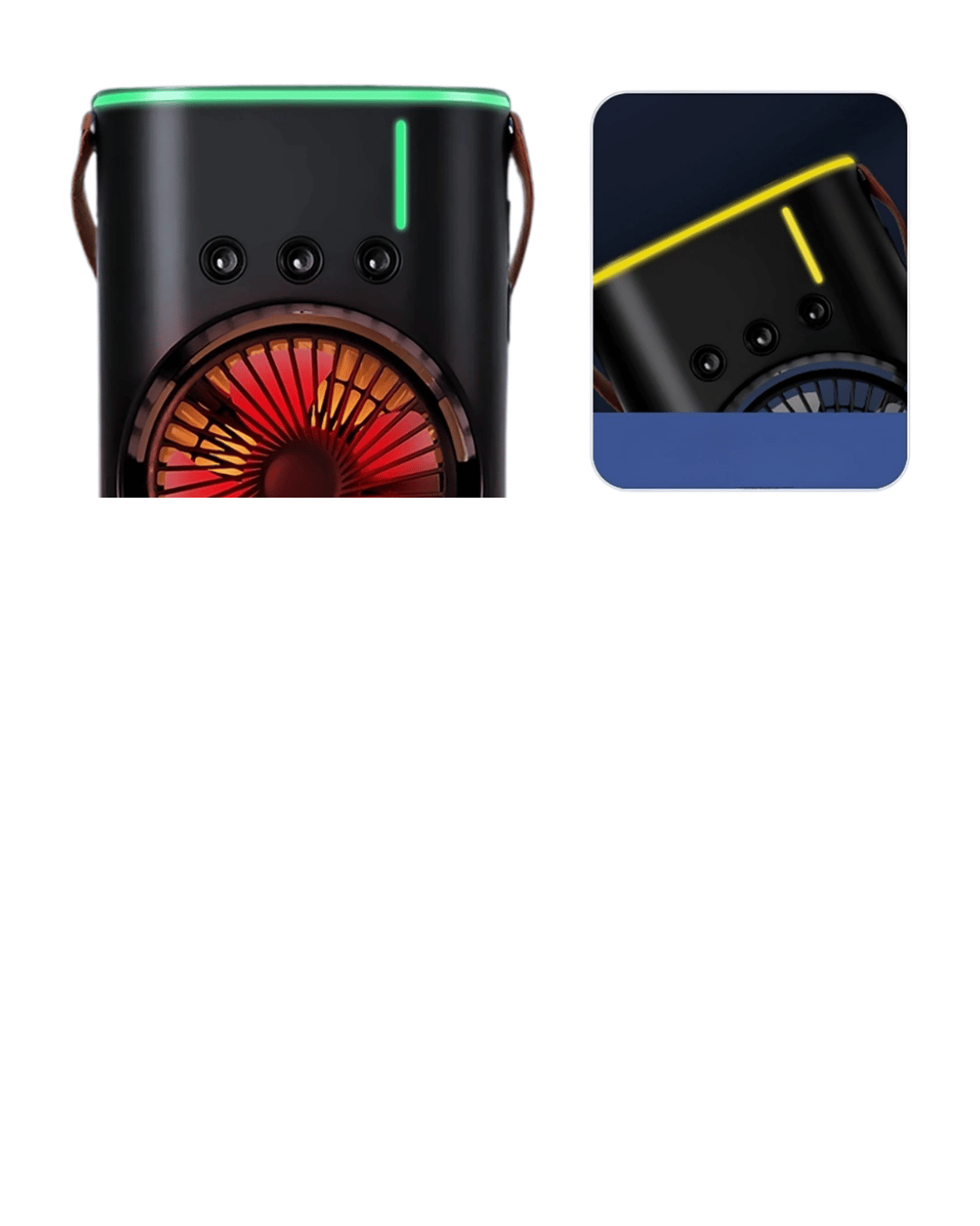 Şarjlı Buharlı Serinletici Fan RGB Işıklı Çift Pervaneli Masa Fanı