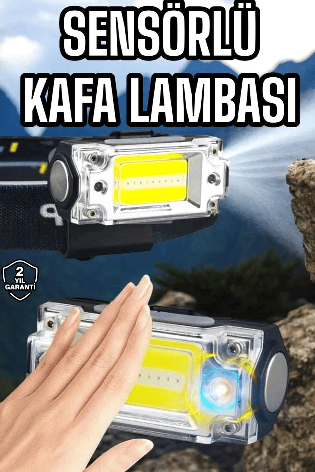 Şarjlı Kafa Feneri Suya Dayanıklı Ayarlanabilir Kamp Feneri