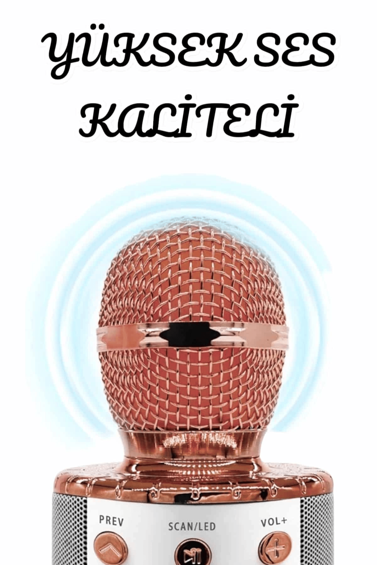 Şarjlı ve Uzun Pil Ömürlü Karaoke Mikrofon USB Bellek Destekli, Profesyonel Ses