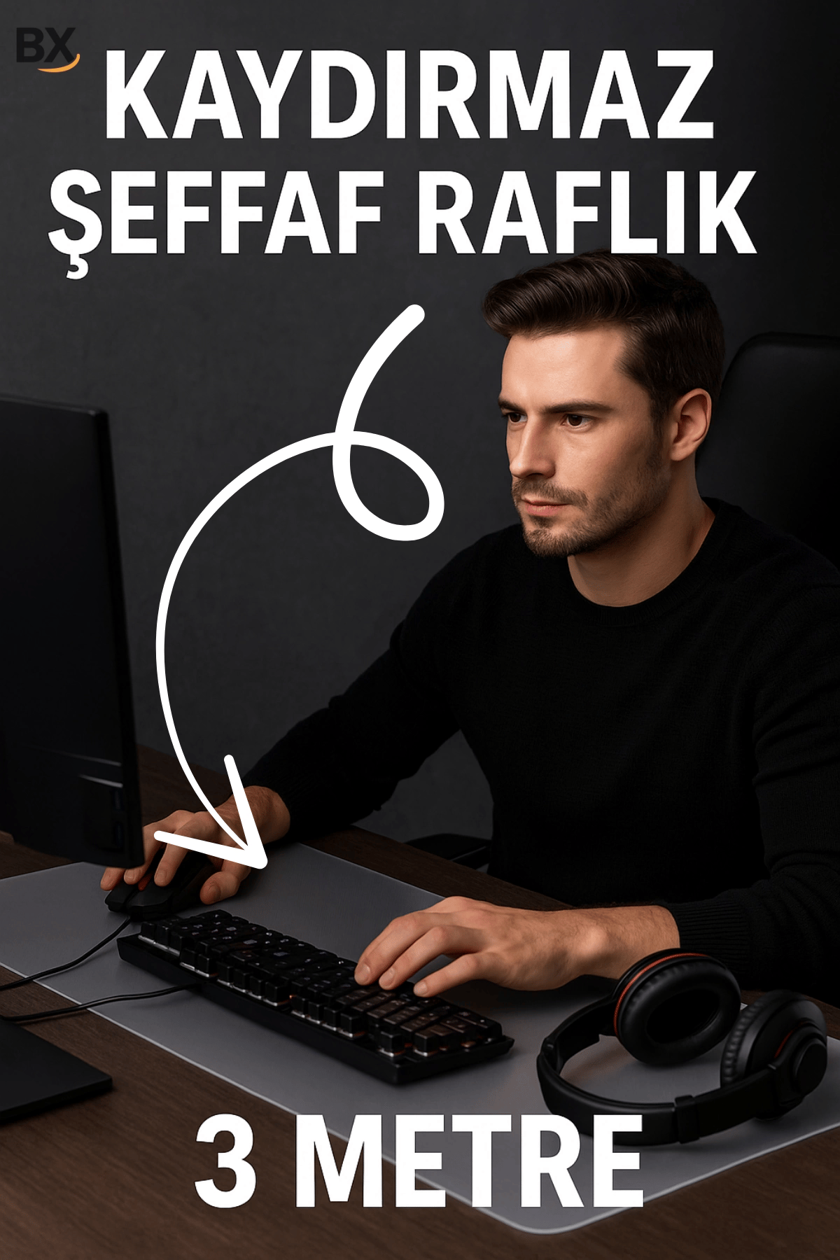 Şeffaf Kaydırmaz Raflık 45x300 Cm Dolap İçi, Çekmece ve Buzdolabı İçin Koruyucu EVA Pvc Örtü