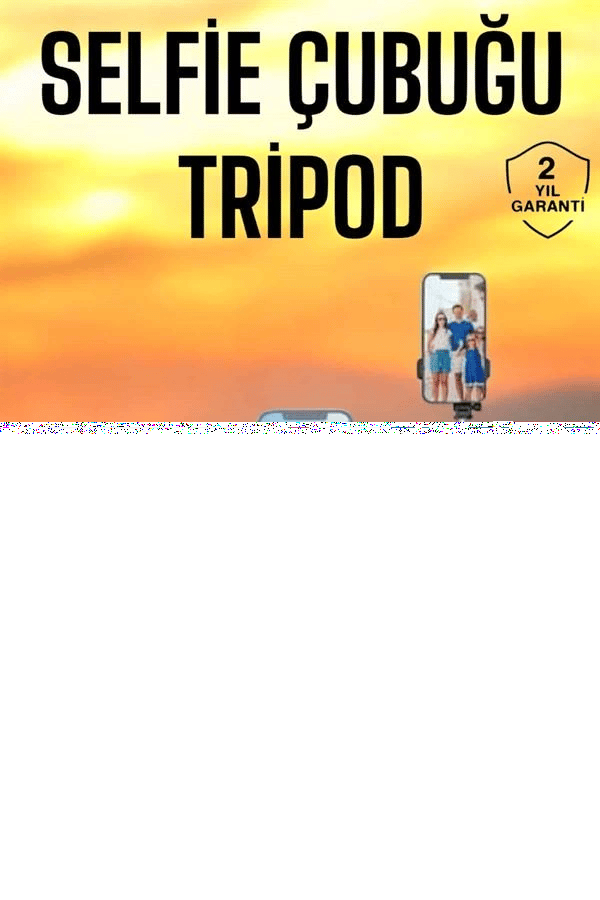Selfie Çubuğu Tripod Kumandalı Telefon Tutucu Siyah