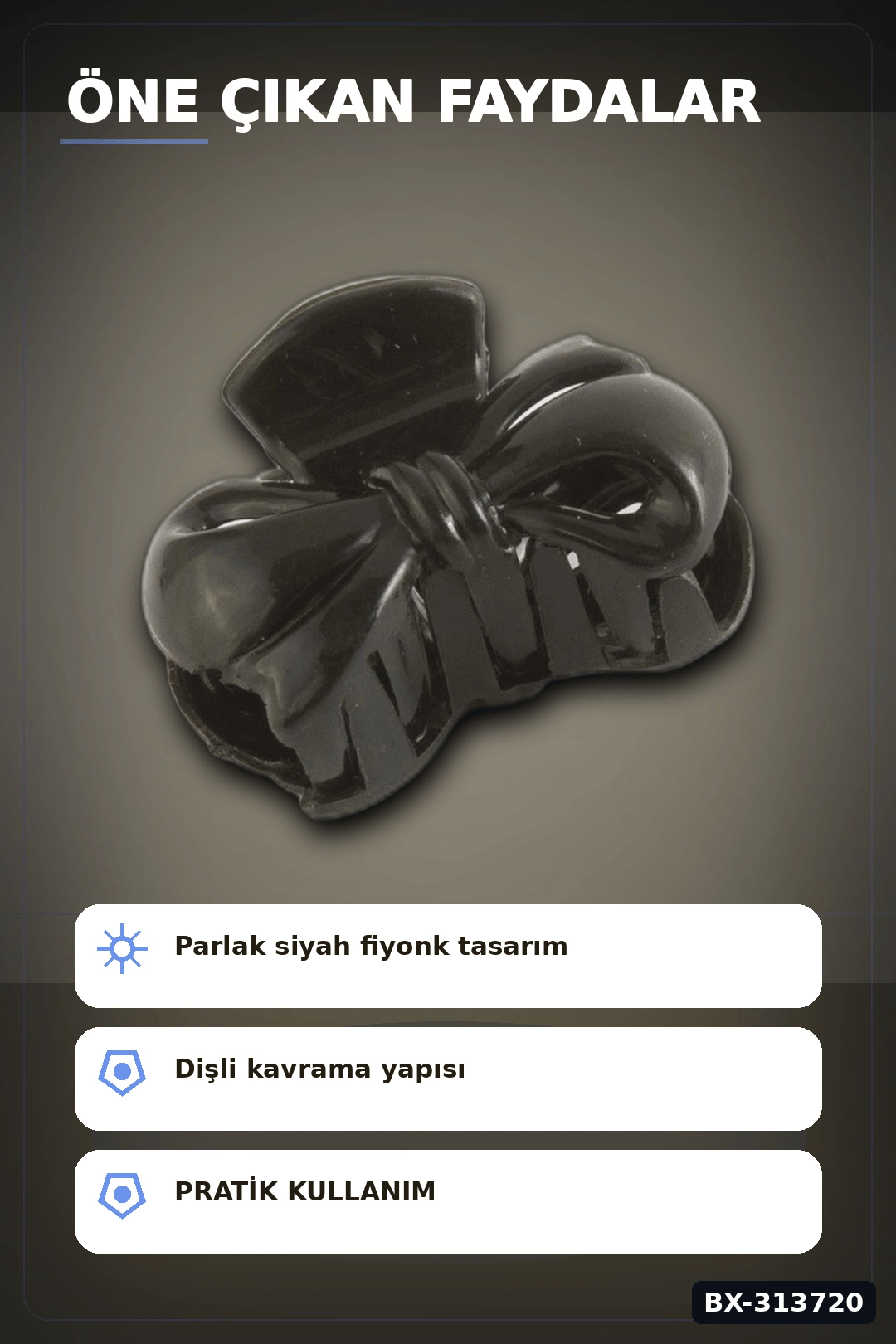 Sert Plastik 4 cm Saç Mandal Tokası - Tekli Paket, Çocuk ve Yetişkin Kullanımı BX-313720