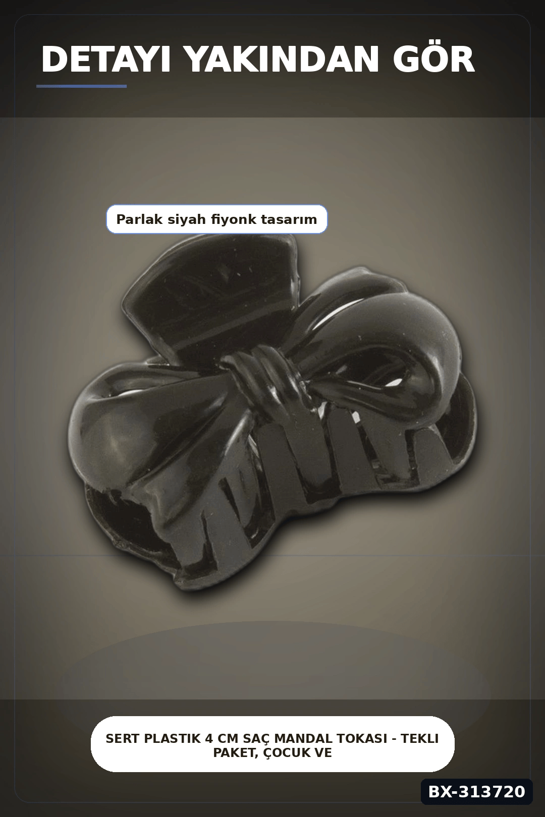 Sert Plastik 4 cm Saç Mandal Tokası - Tekli Paket, Çocuk ve Yetişkin Kullanımı BX-313720