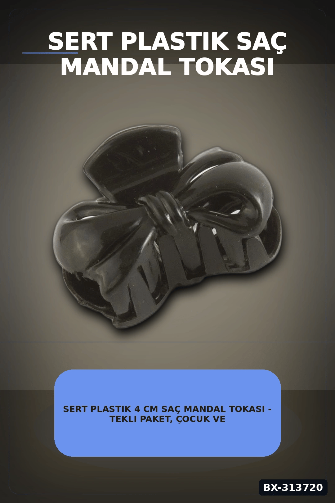 Sert Plastik 4 cm Saç Mandal Tokası - Tekli Paket, Çocuk ve Yetişkin Kullanımı BX-313720