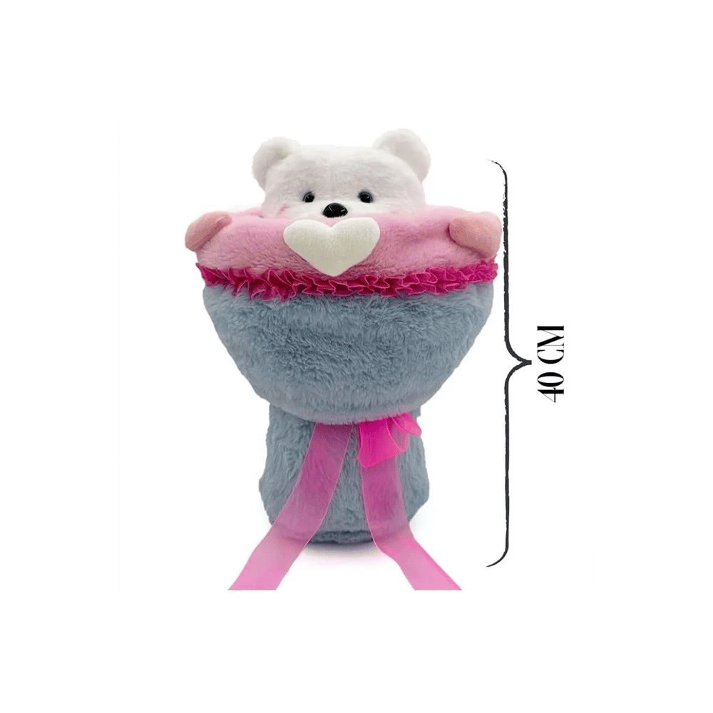 Sevgi Buketi Peluş Ayıcıklı Peluş Çiçek Buketi 40 cm
