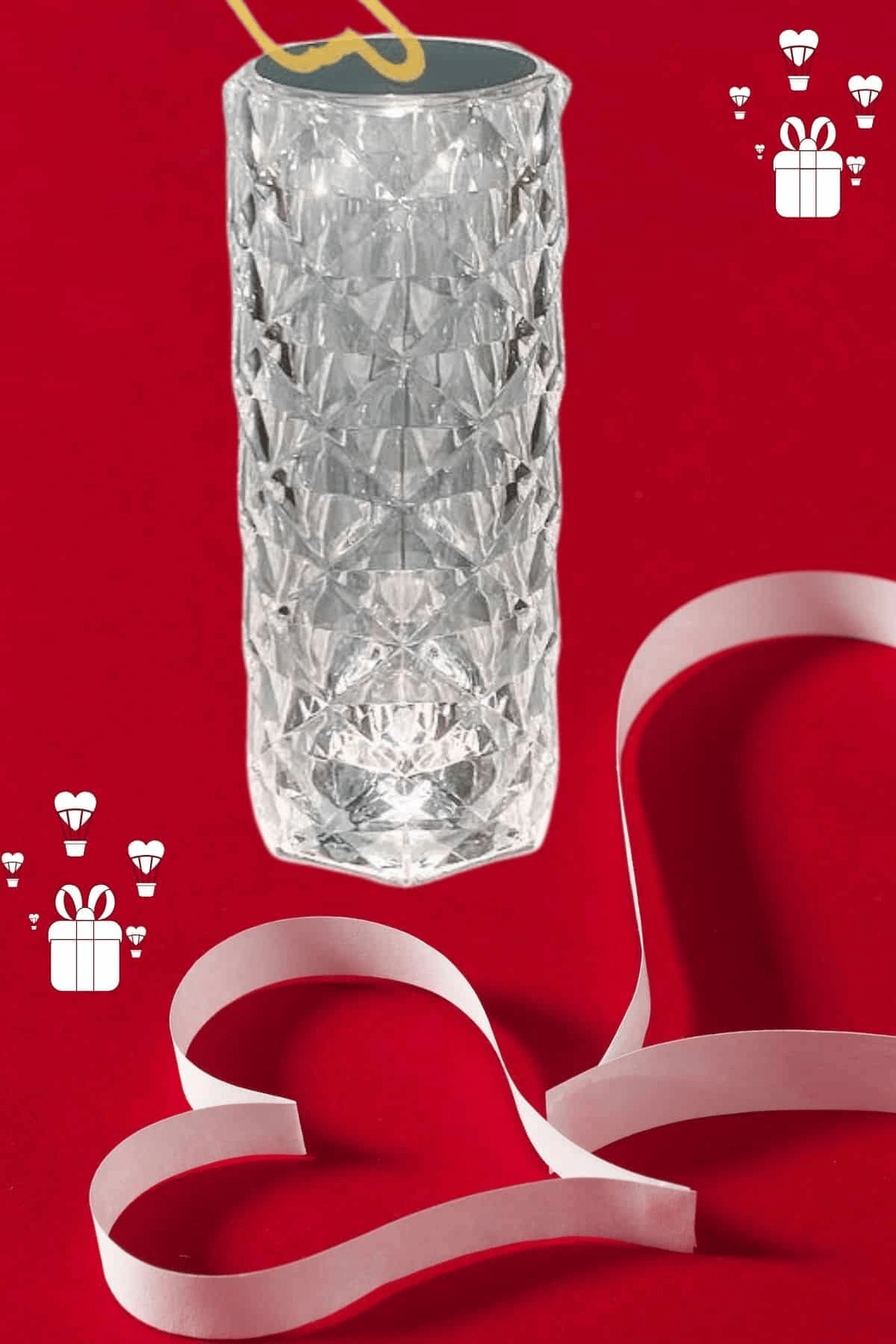 Sevgililer Günü İçin Hediye Kristal Lamba Sevgiliye Hediye USB Şarjlı Gece Lambası (Kopya)