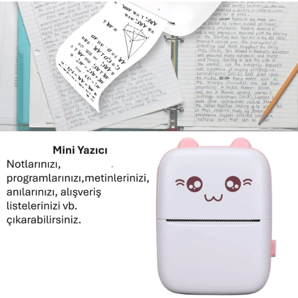 Sevimli Mini Taşınabilir Yazıcı Printer